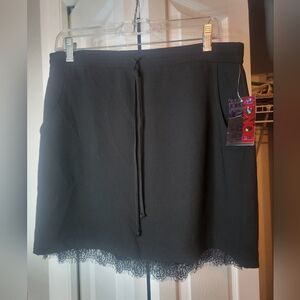 NWT Bongo Elegant Black Lace Trim Skirt